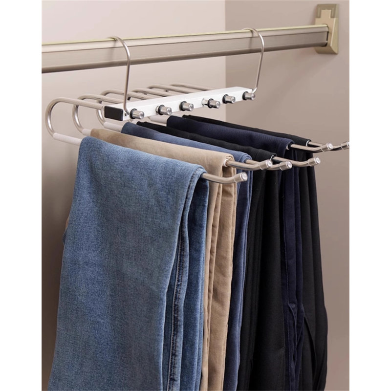 Cintre pour pantalons pliable en acier inoxydable, 2