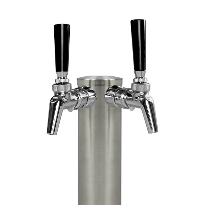 Kegco Stainless Steel Dual Tap Half Barrel (Full Size) and Mini Keg Draft Tower with Door Lock and Adjustable Temperature for Commercial Use