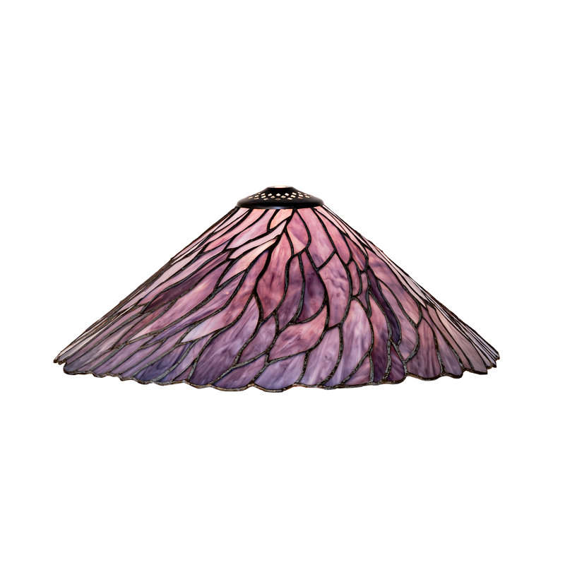 Abat-jour en jade 16 po, Pourpre / bleu / mauve, H 6 po x l 16 po x P 16 po