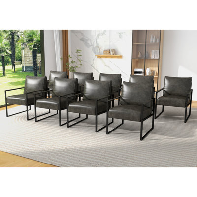 Ensemble de chaises d'appoint lombaires à dossier rembourré moelleux de 24,6 po de largeur (ensemble de 9)