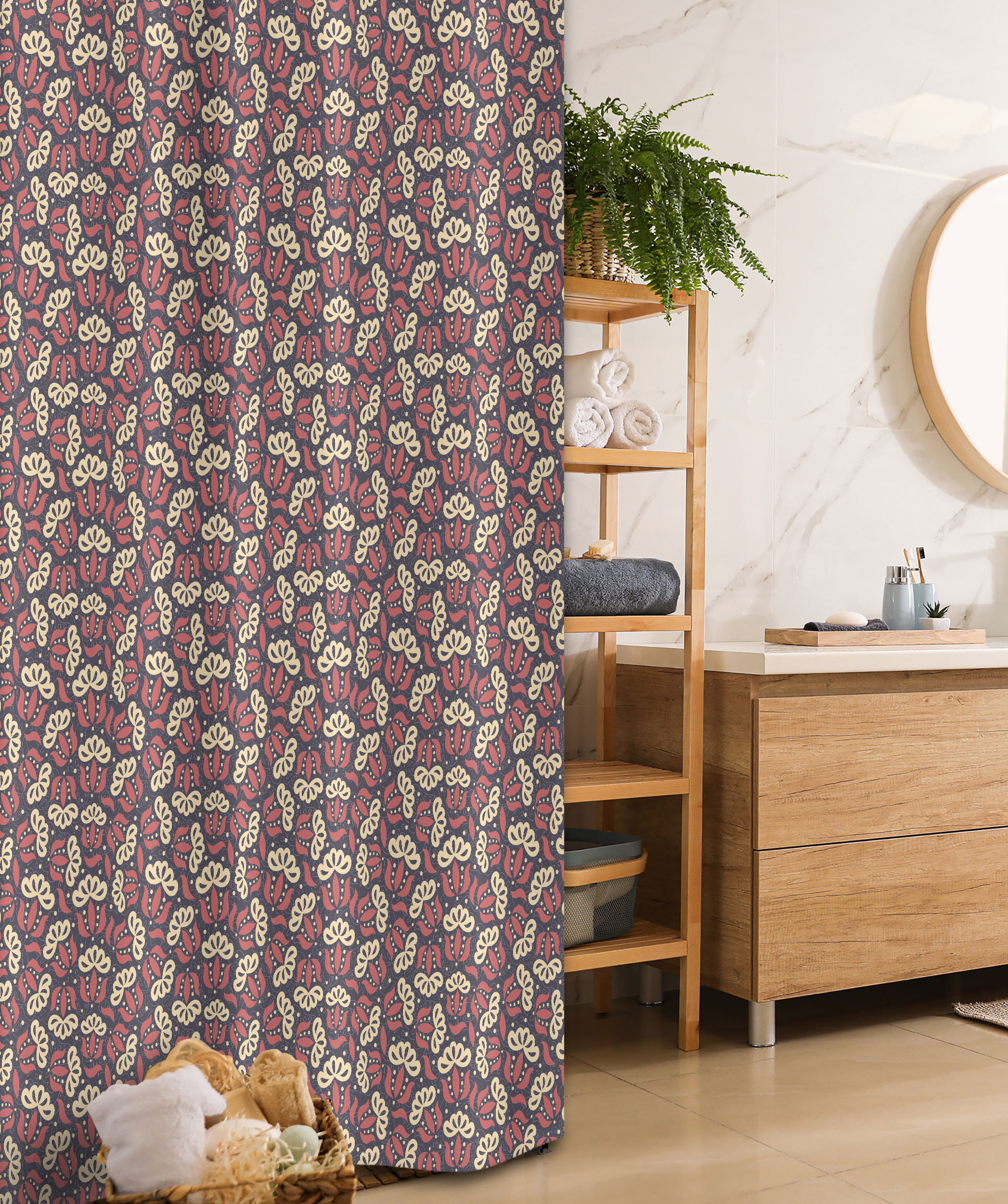 Bless international Kaleaha Paisley Shower Curtain with Hooks Included