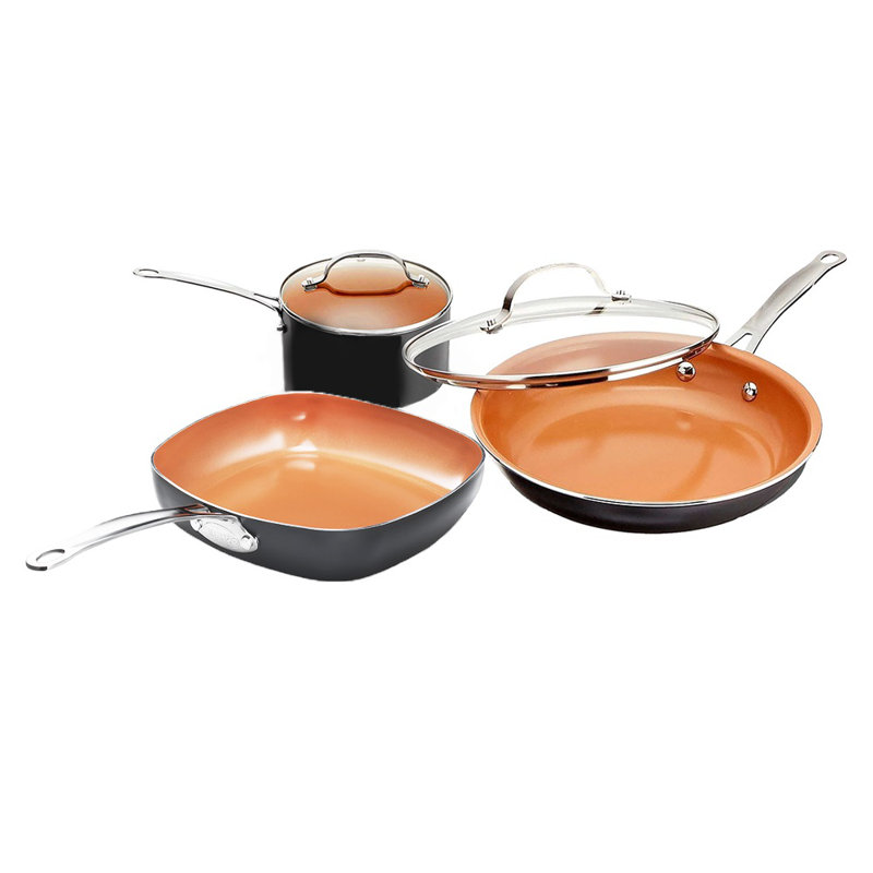 Gotham Steel 5 Piece Nonstick Cookware Set with Stay Cool Handles & Dishwasher Safe