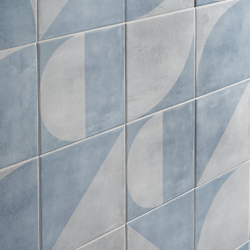 Carreau de porcelaine pour plancher et mur Bond 7,87 po x L 7,87 po Bond, Bleu