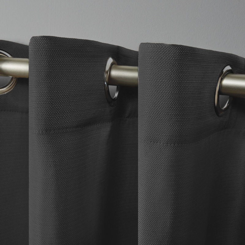 Breanna Semi Sheer Curtain Pair, 54" W x 84" L, Charcoal