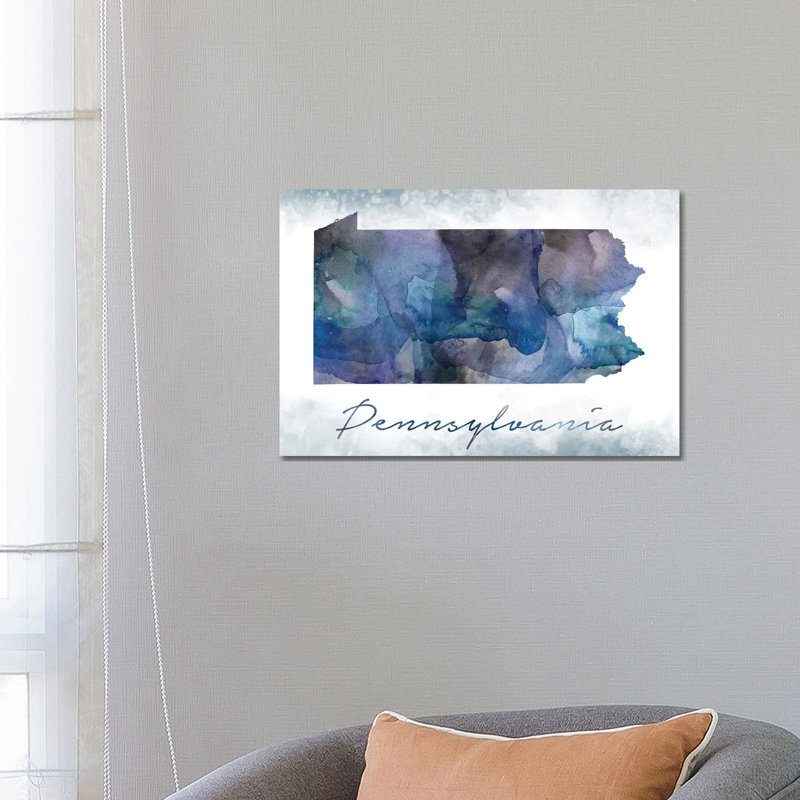 Pennsylvania State Bluish by WallDecorAddict - Wrapped Canvas Gallery-Wrapped Canvas Giclée, 66.04 cm H x 45.72 cm W