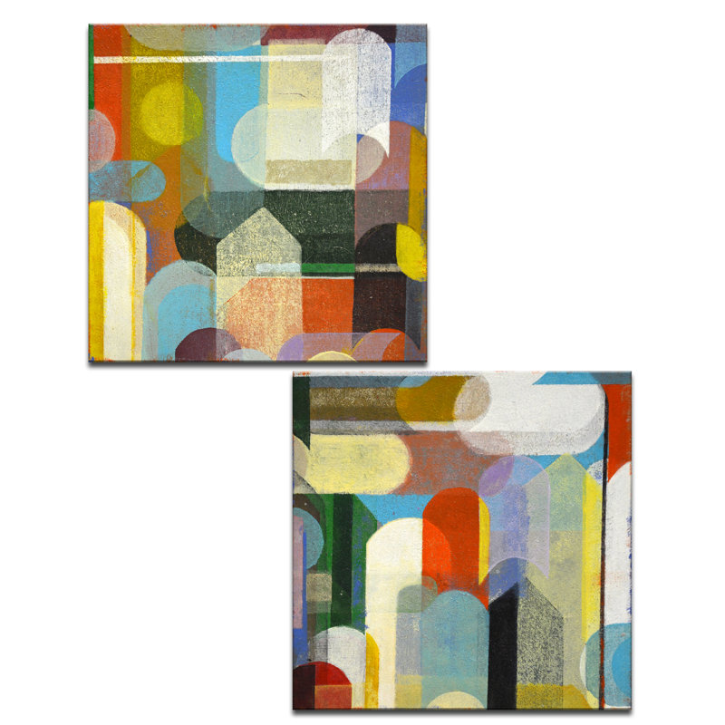 «Calypso I / II» par Norman Wyatt Jr., ensemble de 2 reproductions sur toiles tendues, H 12 po x l 24 po x P 1,5 po