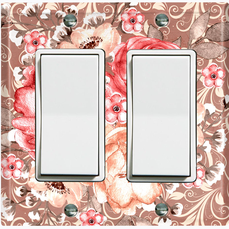 Red Pink Rose Flower Landscape & Nature 2 - Gang Rocker Standard Wall Plate