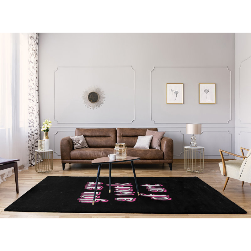 Tapis en poly-chenille style tableau noir work of art, Rectangle 5 pi x 7 pi