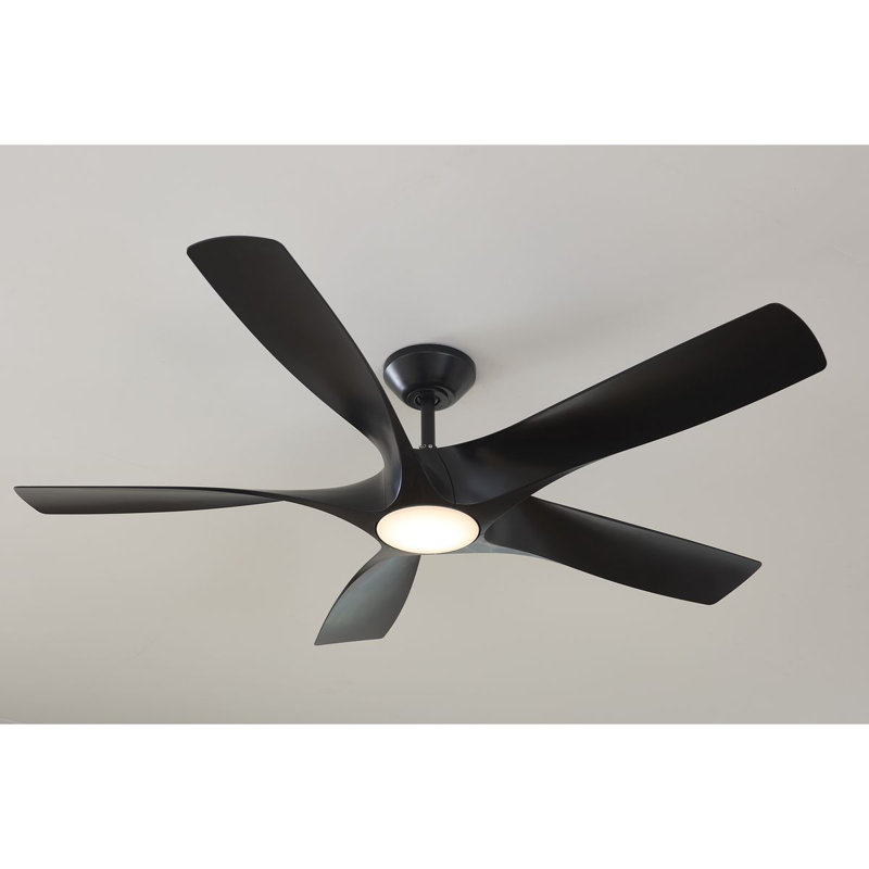 60-Inch 5-Blade LED Wifi Transitional Indoor/Outdoor Smart Ceiling Fan, Black