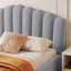 Tête de lit tapissier en velours pour lit double avec cadre de lit pour grand lit, sans sommier tapissier, bleu clair-468801847