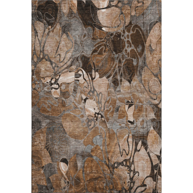 Tapis paprika Cerrito AMF558 lavable à la machine de qualité supérieure, Rectangle 5 pi x 7 pi 6 po
