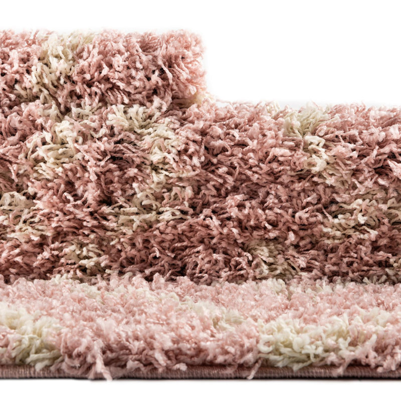 Tapis à treillis rose clair Rugs.com Ruth, Rectangle 10 pi x 13 pi