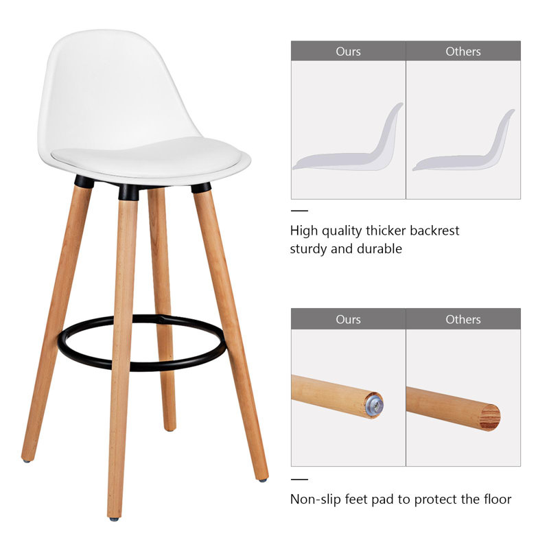 Tabouret J Jovonni, Tabouret de bar (hauteur du siège: 28,5 po), Blanc