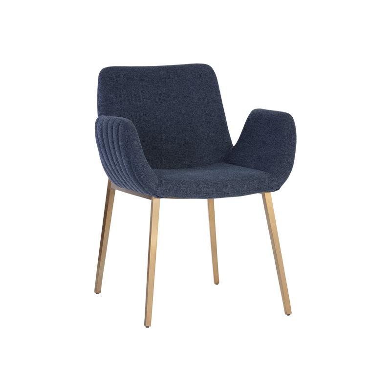 Benziger Upholstered Arm Chair, Blue