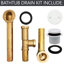 Ensemble de drain de baignoire 14 "à bout pointu en laiton de calibre 20 avec trop-plein à 2 trous - entièrement fini-37404830
