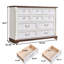 Commode 10 tiroirs pour chambre à coucher avec base en bois et garniture de colonne montante, solution de rangement rustique pour les maisons modernes