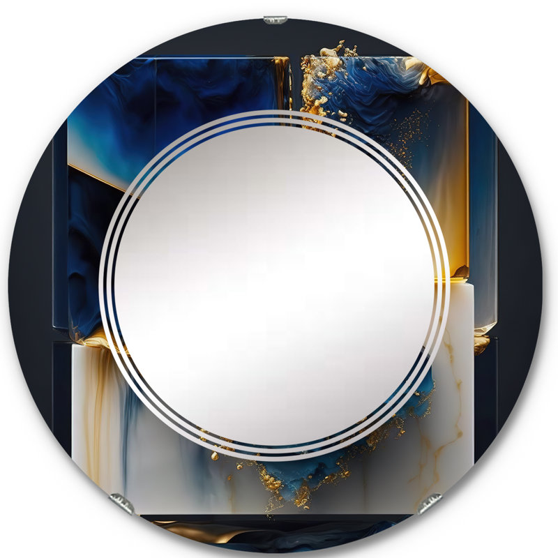 Miroir mural géométrique moderne Raheel, 24 po x 24 po
