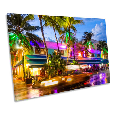 Miami Beach South Nightlife - Wrapped Canvas Print