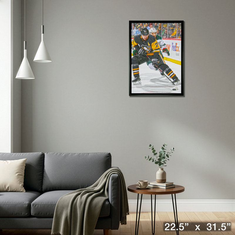 Penguins de Pittsburgh Evgeni Malkin encadré 20 x 29 avec toile rondelle