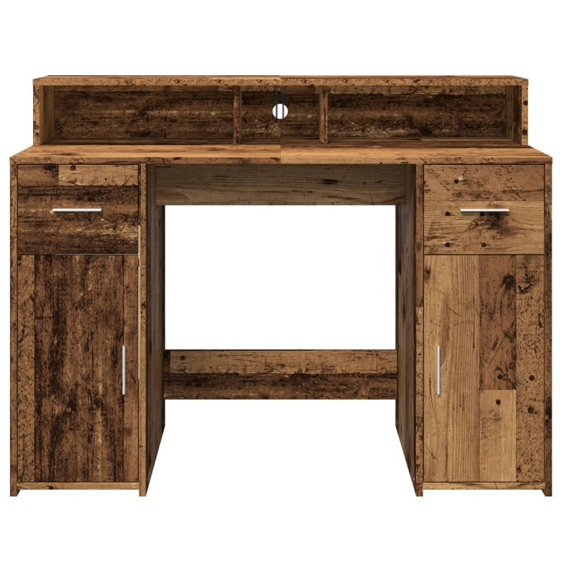 Computer Desk, Reclaimed Wood, 91cm H x 120cm W x 55cm D