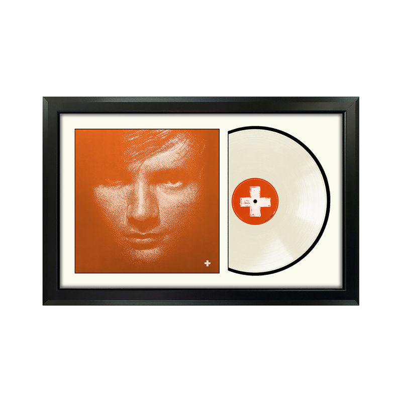 Ed Sheeran "+" Disque encadré avec mat blanc - vinyle blanc, Orange, Blanc