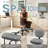 Ergonomic Office Chair for Cross-Legged Sitting with Adjustable Footrest & Wheels - Supportive PU Leather Desk Chair for ADHD Focus, Home Office, and Meditation, Gray-1587890196