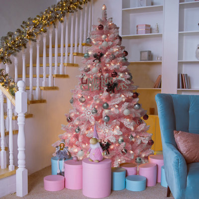 Arbre de Noël artificiel enneigé 6 pi avec support Irjat