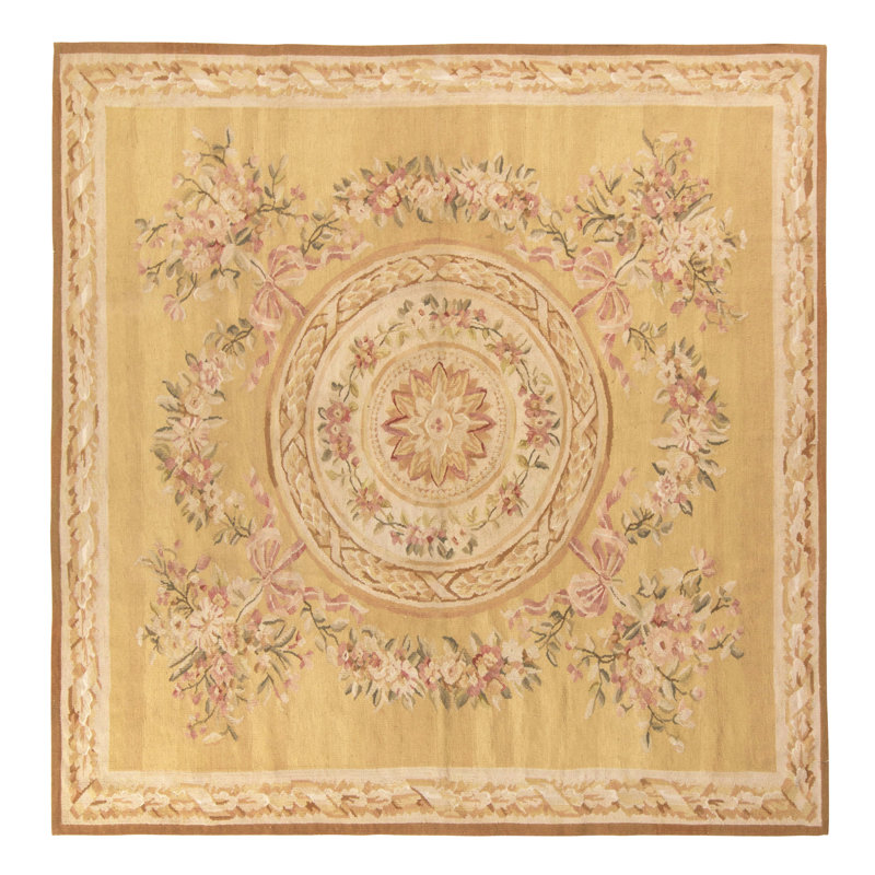 European Hand Knotted Wool Floral Area Rug