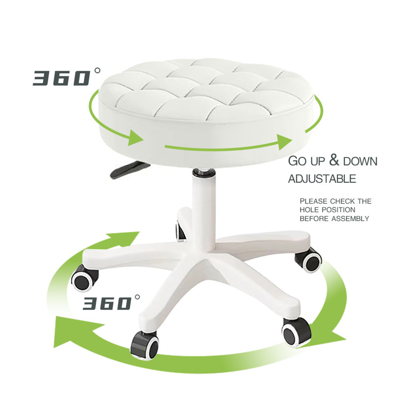 Industrial Stool, White