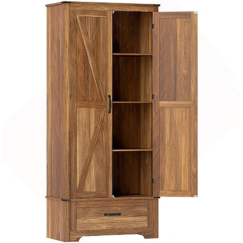 Armoire de cuisine, armoire avec tablettes réglables