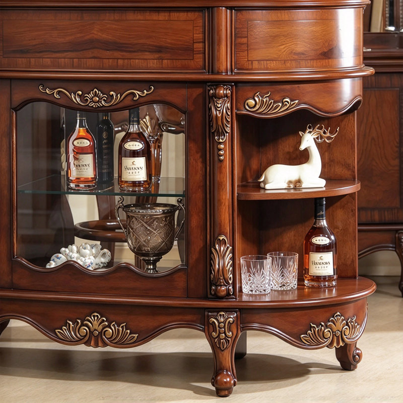 American-style solid wood wine cabinet.