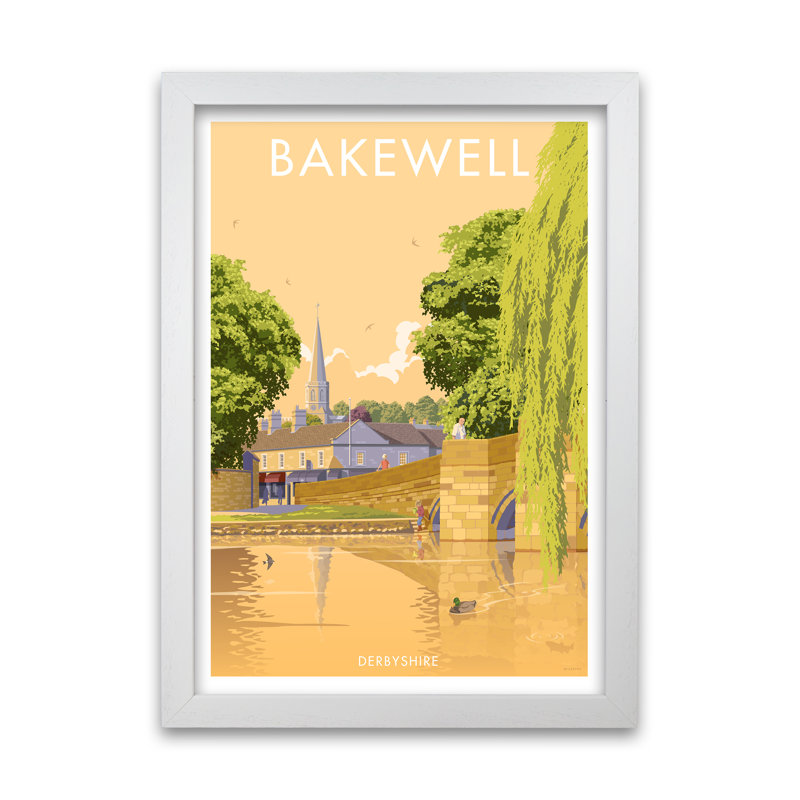 Derbyshire Bakewell by Stephen Millership - Print, White, 59.4 cm H x 42 cm W x 5 cm D