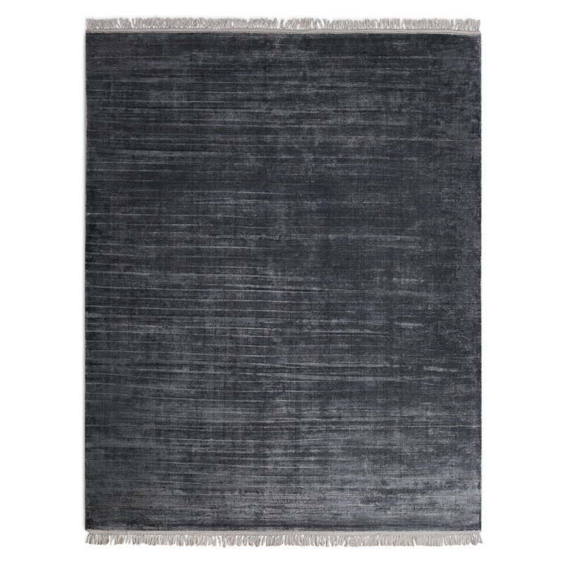 Fancy Area Rug in Indigo/Gray, Rectangle 8' x 10'