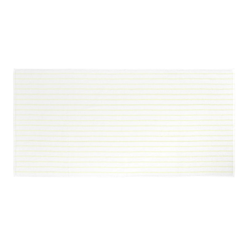 100% Cotton Bath Towel, White/Transparent Yellow Narrow Stripe