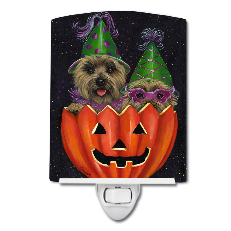 Veilleuse en céramique Scottie, Cairn Terrier « Peekaboo »