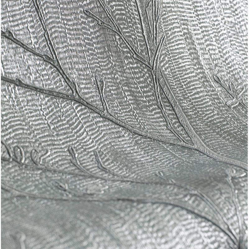 Floral Metallic Wallpaper Roll, Silver