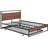 Black Metal Platform Bed Frame Containing Trundle, Ports, And Slat Support. Full Size. Robust No Box Spring Needed For Bedroom Space Decoration Design Home-2121247984-2121247991
