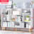 Wooden Open Shelf Bookcase - 3-Tier Floor Standing Display Cabinet Rack with Legs, 10 Cubes Bookshelf, Warm White