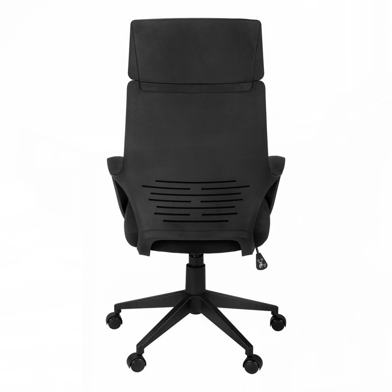 Office Chair,Adjustable Height,Swivel,Ergonomic,Armrests,Computer Desk,Work,Black Fabric,Black Metal,Contemporary,, Black