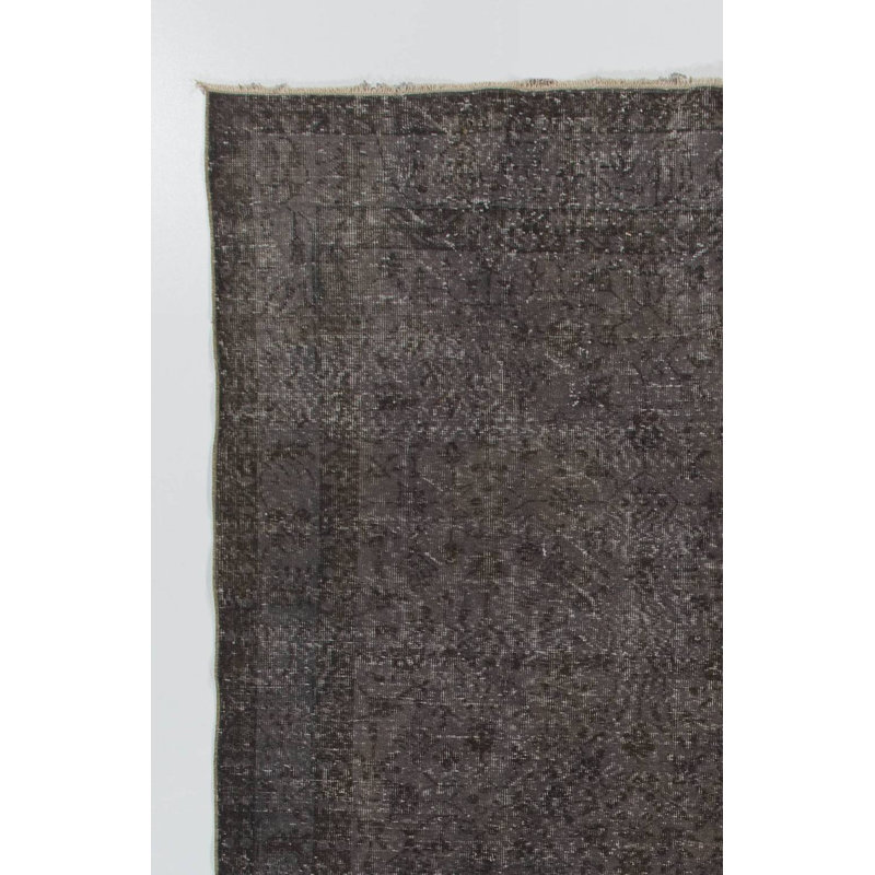 Tapis turc fait à la main de couleur grise 6,5 x 10,2 pi