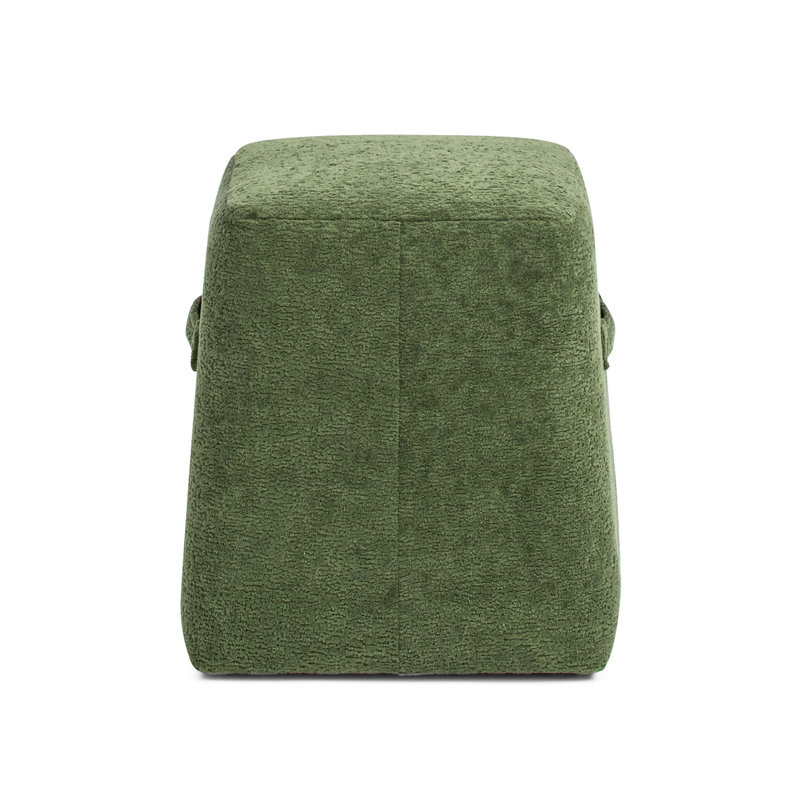 17.5"H Upholstered Ottoman, Green
