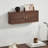 18.90" Minimalist Brown Walnut Solid Wood Wall-Mounted WiFi Storage Box, Wall Socket and Cable Hiding Shelf