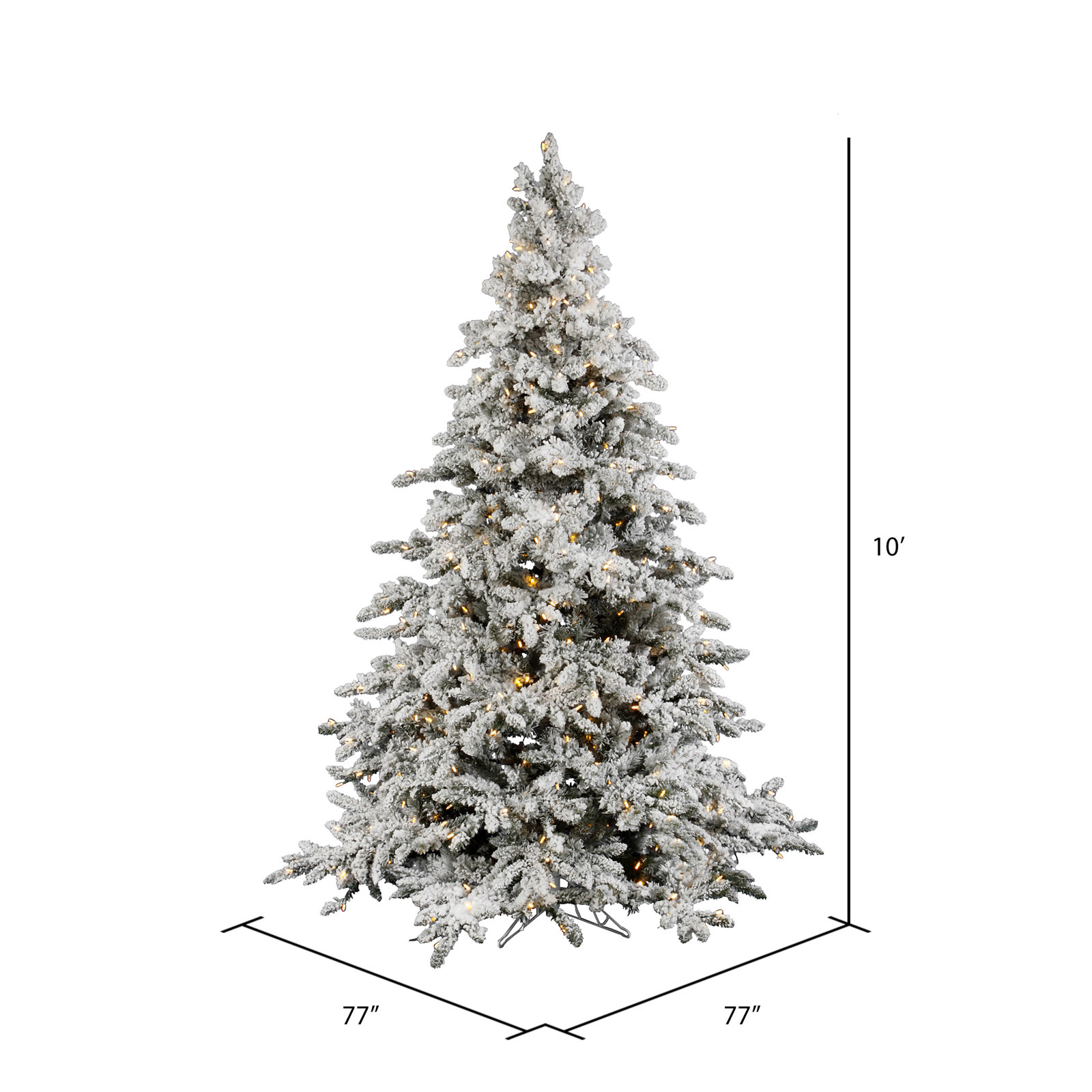 Frosted Pre-Lit Fir Christmas Tree, 10'