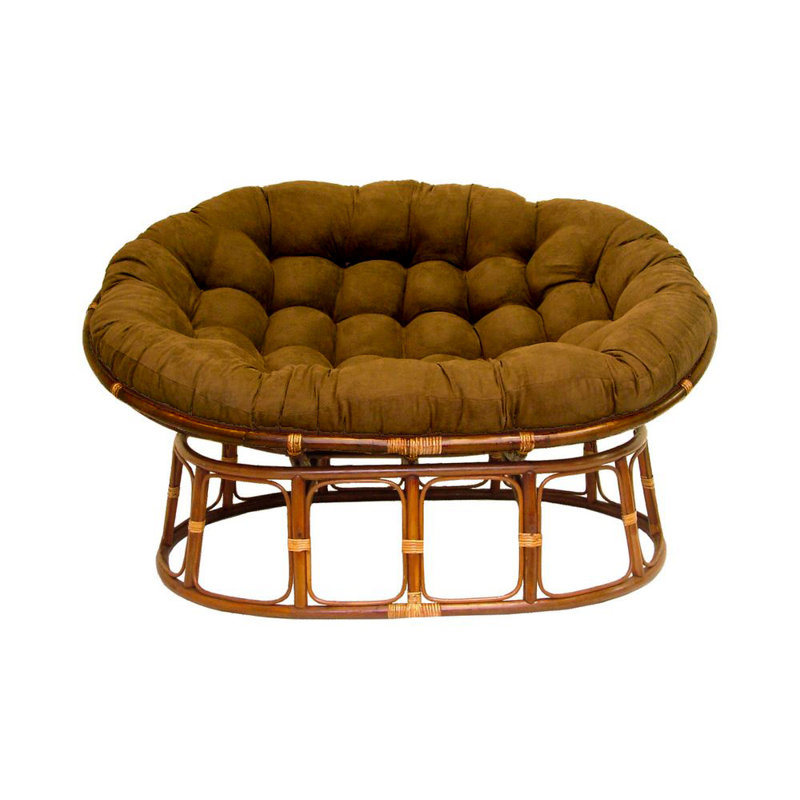 Coussin de causeuse Papasan de qualité supérieure pour l'intérieur, L 65 po x P 48 po, Chocolat