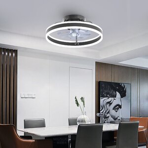 19.5 7 - Blade LED Smart Bladeless Ceiling Fan with Remote Control and Light Kit Included *similar to stock photo*