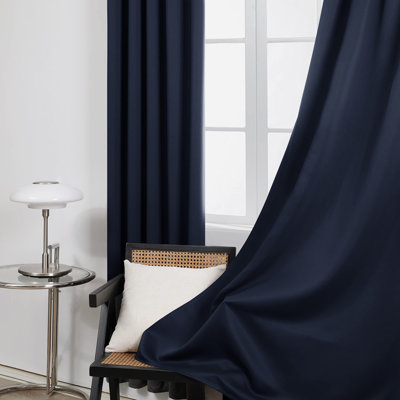 Room Darkening Rod Pocket Thermal Insulated Blackout Curtains (Set of 4)