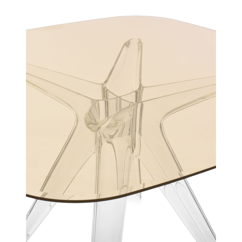 Table carrée Sir Gio, Transparent, Bronze