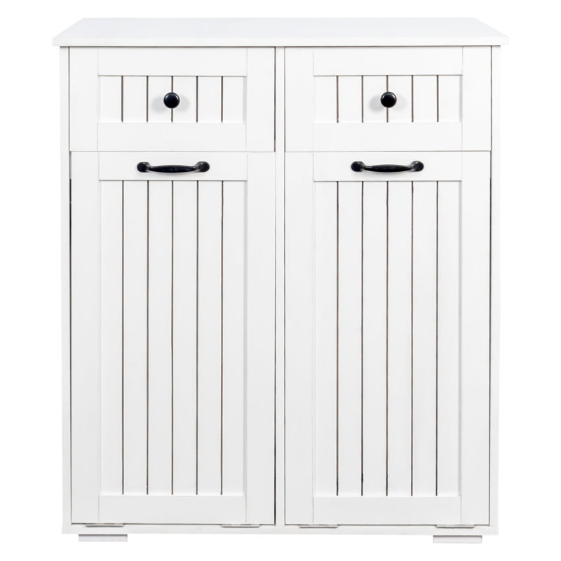 Armoire à linge avec 2 paniers à linge amovibles et 2 tiroirs