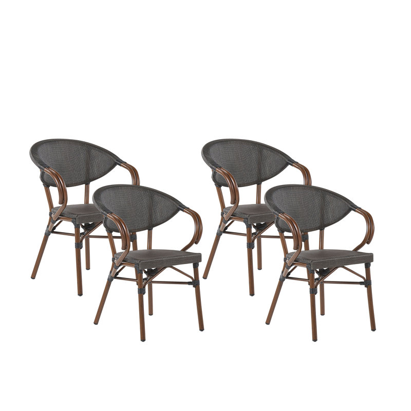 Genie Stacking Patio Dining Armchair with Cushion, Grey