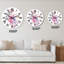 Horloge murale traditionnelle bleue et rose-1732971826